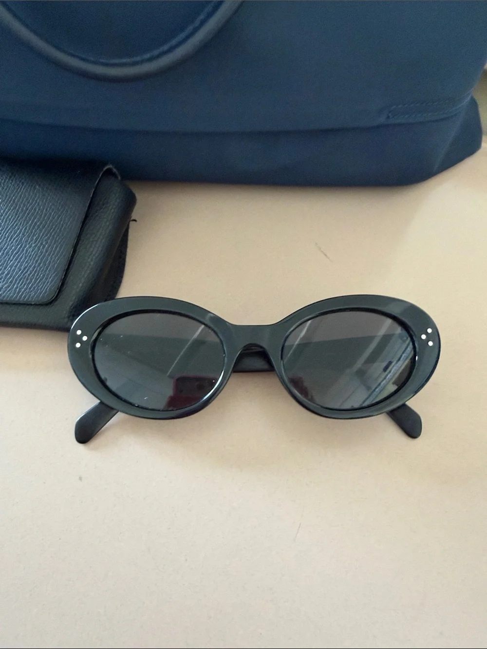 CELINE EYEWEAR Oval-frame acetate sunglasses